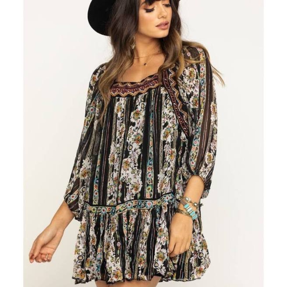 NEW Free People Black Dance Magic Tunic Dress